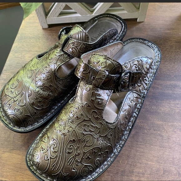 Alegria Shoes - Algeria bronze color classic clogs slip-on mules